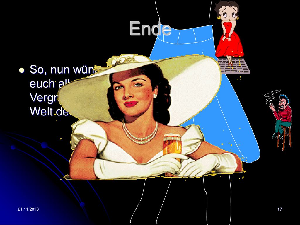 Ende So, nun wünsche ich euch allen viel Vergnügen in der Welt der Mode