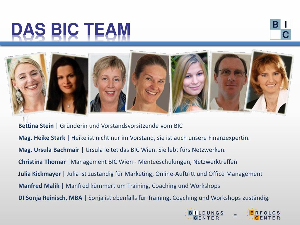Das BIC Team Bettina Stein | Gründerin und Vorstandsvorsitzende vom BIC.