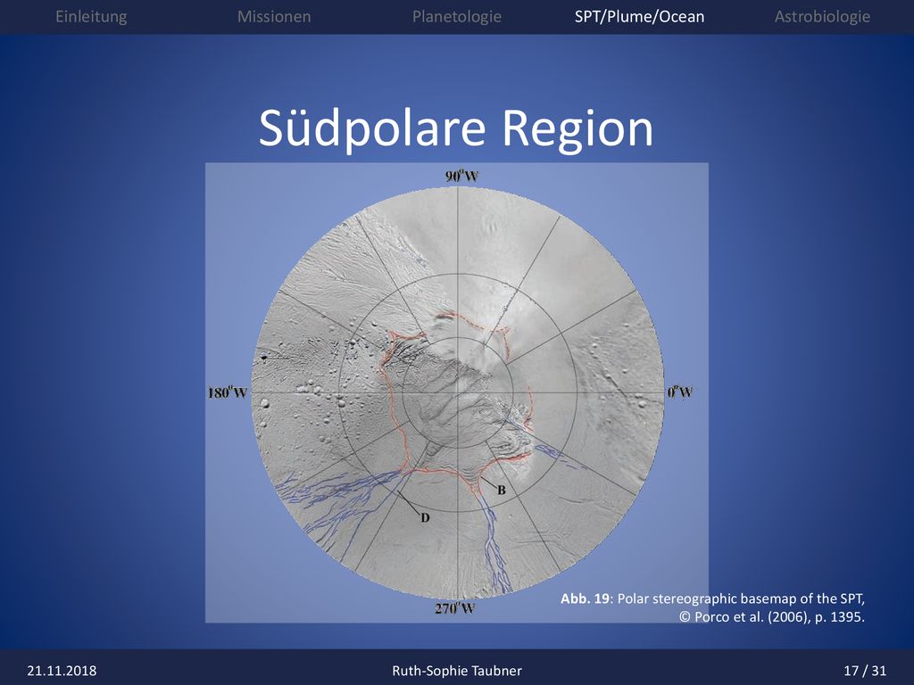 Südpolare Region Abb. 19: Polar stereographic basemap of the SPT,