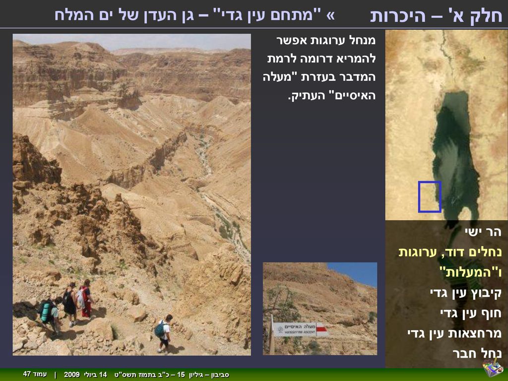 חלק א – היכרות « מתחם עין גדי – גן העדן של ים המלח הר ישי