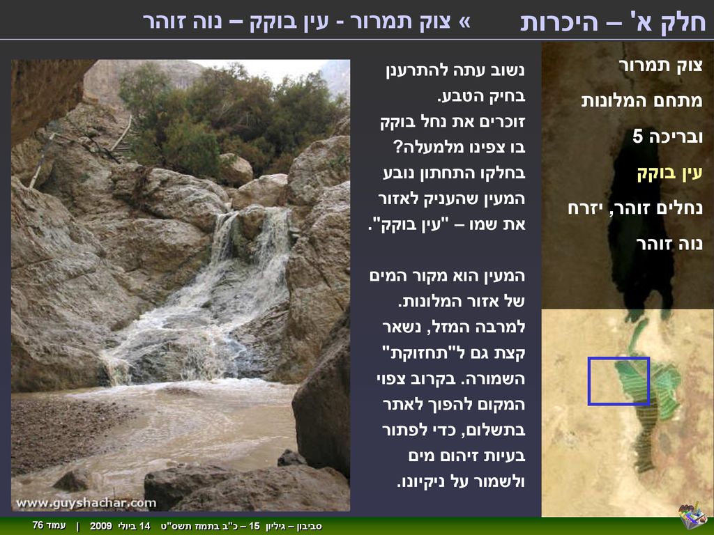 חלק א – היכרות « צוק תמרור - עין בוקק – נוה זוהר צוק תמרור