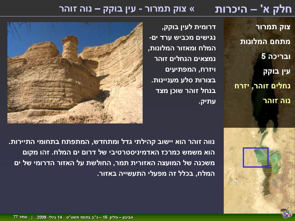 חלק א – היכרות « צוק תמרור - עין בוקק – נוה זוהר צוק תמרור