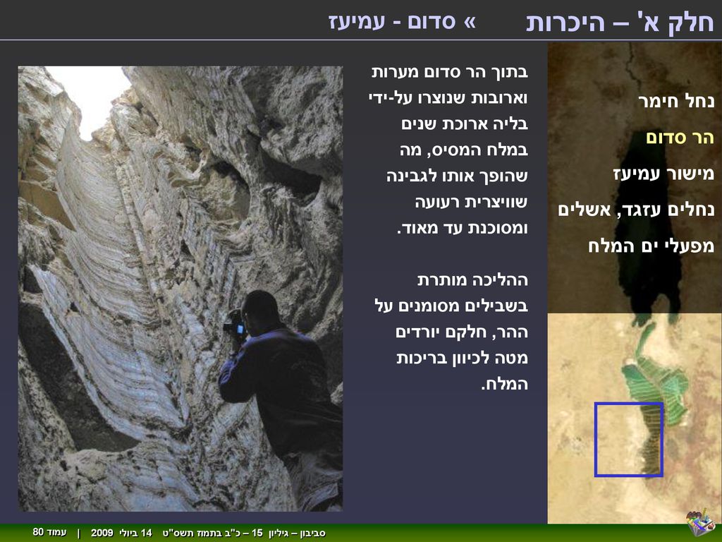 חלק א – היכרות « סדום - עמיעז נחל חימר הר סדום מישור עמיעז
