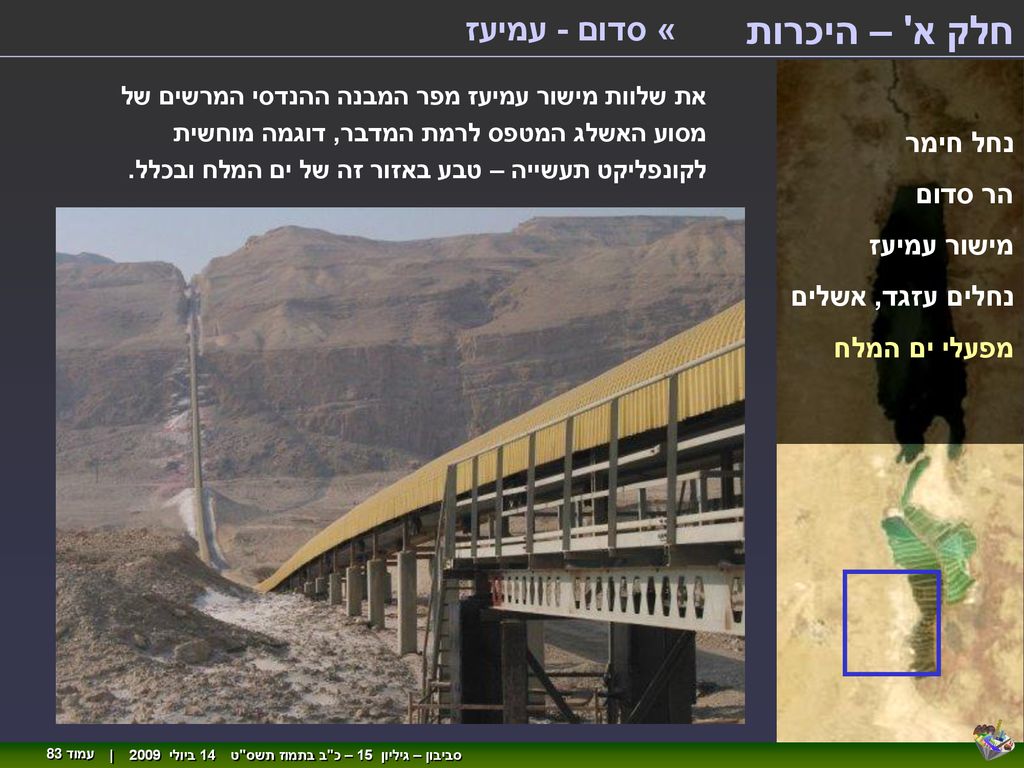 חלק א – היכרות « סדום - עמיעז נחל חימר הר סדום מישור עמיעז