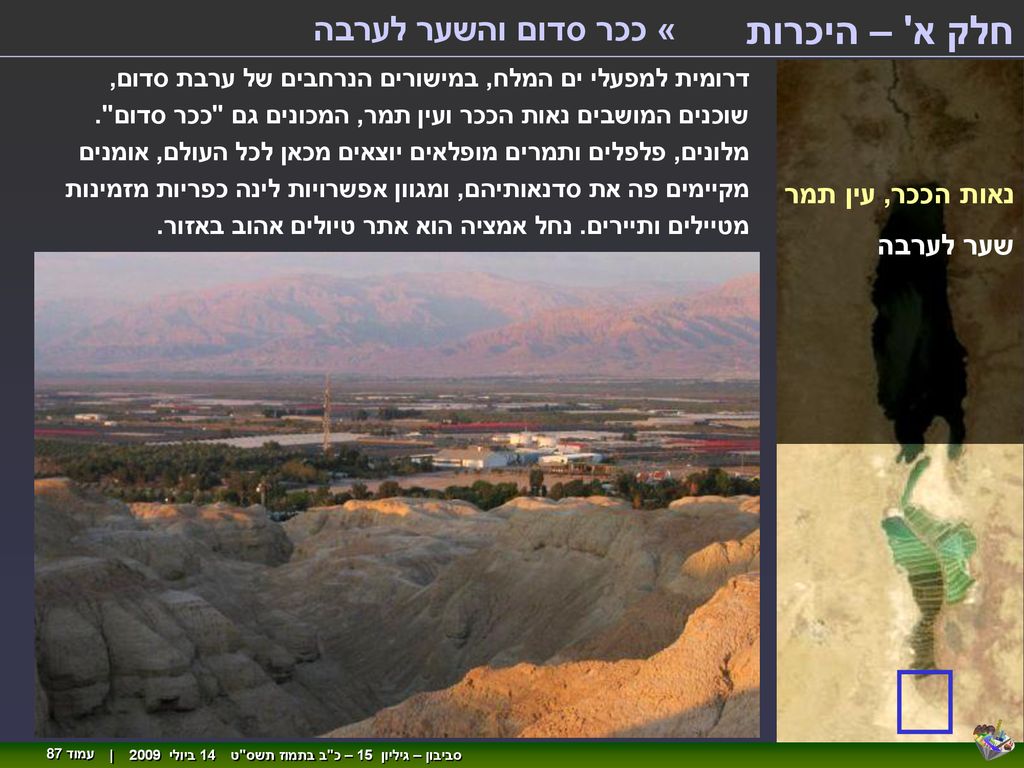 חלק א – היכרות « ככר סדום והשער לערבה נאות הככר, עין תמר שער לערבה