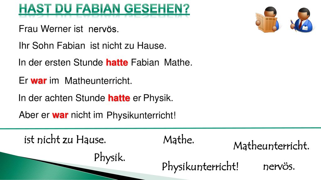 Hast du fabian gesehen ist nicht zu Hause. Mathe. Matheunterricht.