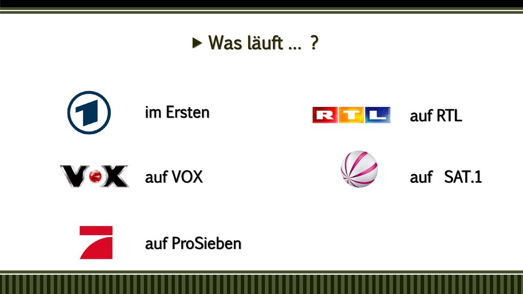Was läuft … im Ersten auf RTL auf VOX auf SAT.1 auf ProSieben