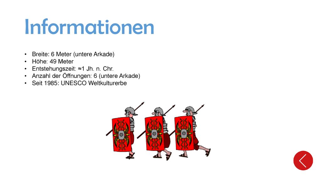 Informationen Breite: 6 Meter (untere Arkade) Höhe: 49 Meter