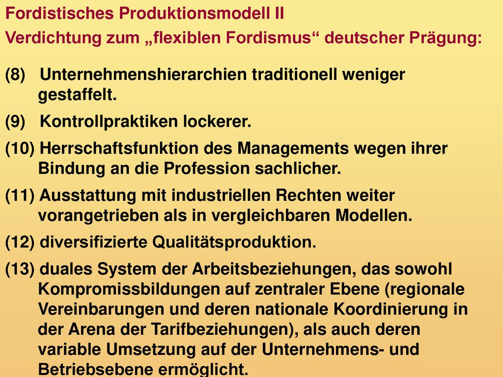 Fordistisches Produktionsmodell II