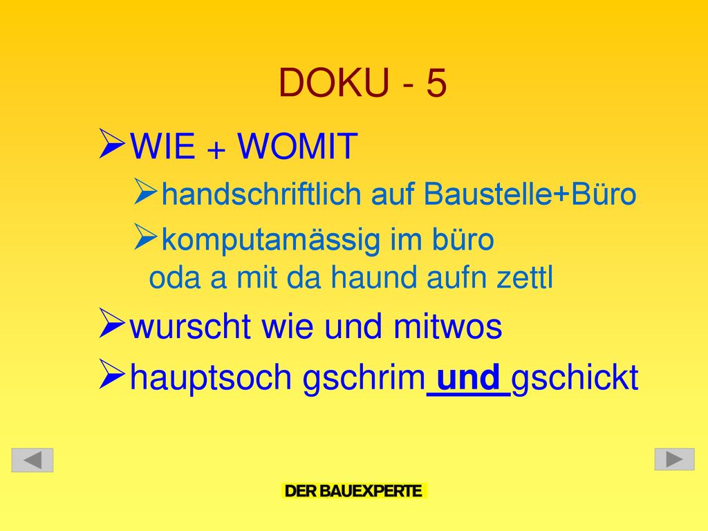 DOKU - 5 WIE + WOMIT wurscht wie und mitwos