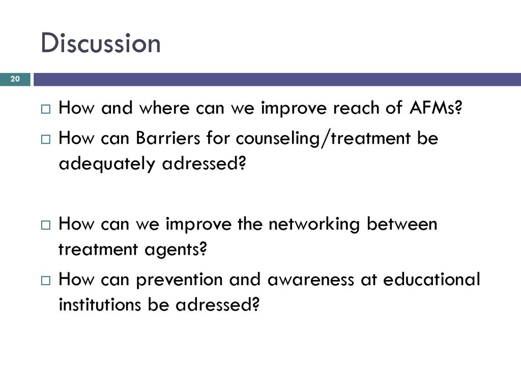 Discussion How and where can we improve reach of AFMs