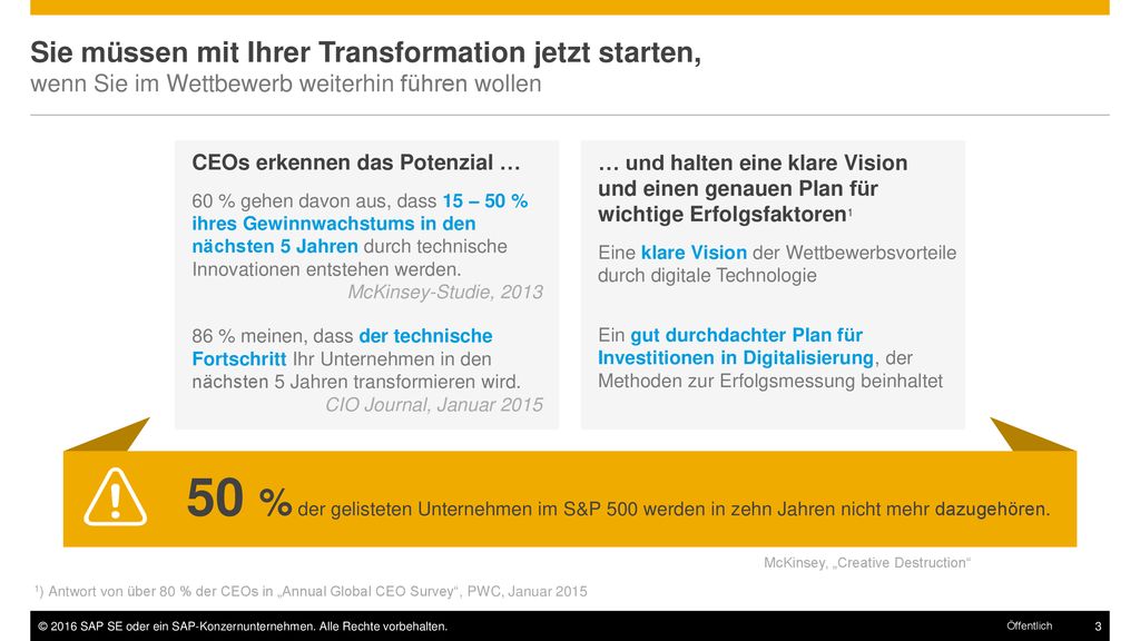 Sie müssen mit Ihrer Transformation jetzt starten, wenn Sie im Wettbewerb weiterhin führen wollen