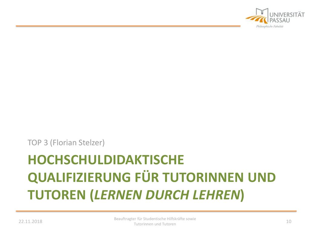 Beauftragter für Studentische Hilfskräfte sowie Tutorinnen und Tutoren