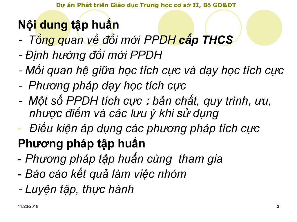 - Tổng quan về đổi mới PPDH cấp THCS - Định hướng đổi mới PPDH