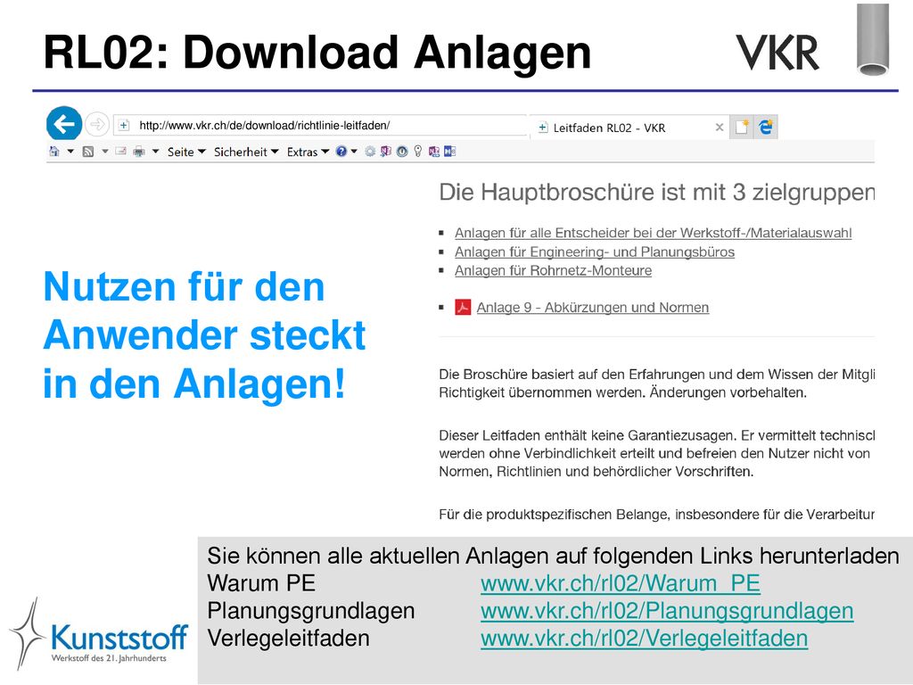 RL02: Download Anlagen Nutzen für den Anwender steckt in den Anlagen!