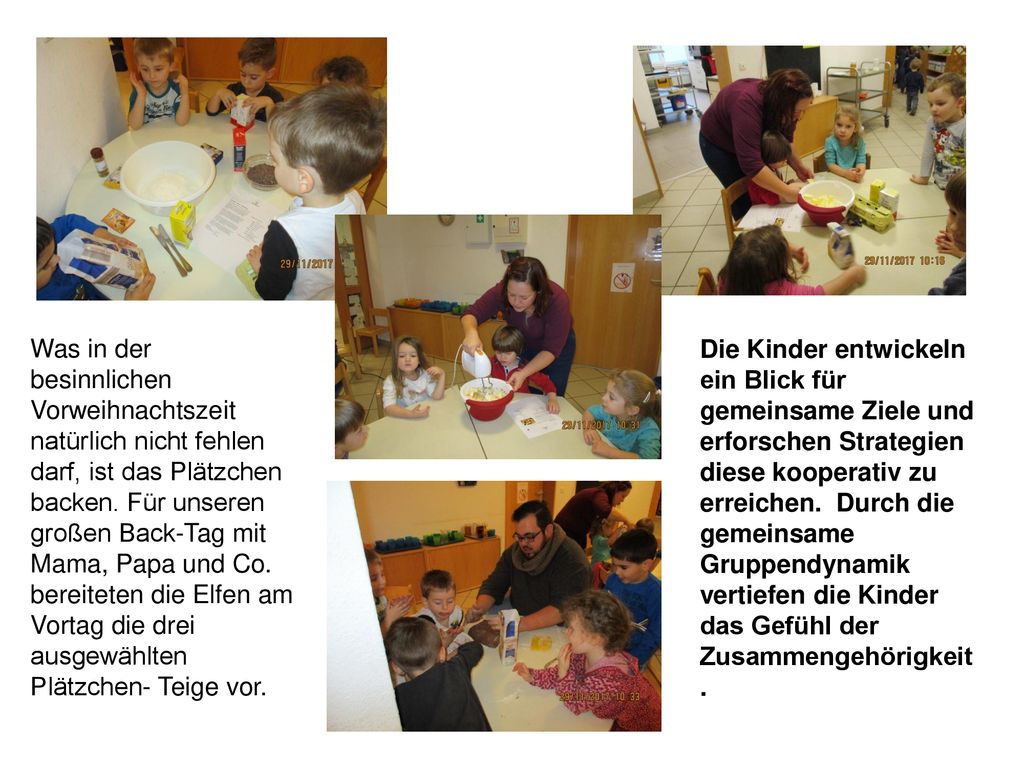 Was in der besinnlichen Vorweihnachtszeit natürlich nicht fehlen darf, ist das Plätzchen backen. Für unseren großen Back-Tag mit Mama, Papa und Co. bereiteten die Elfen am Vortag die drei ausgewählten Plätzchen- Teige vor.