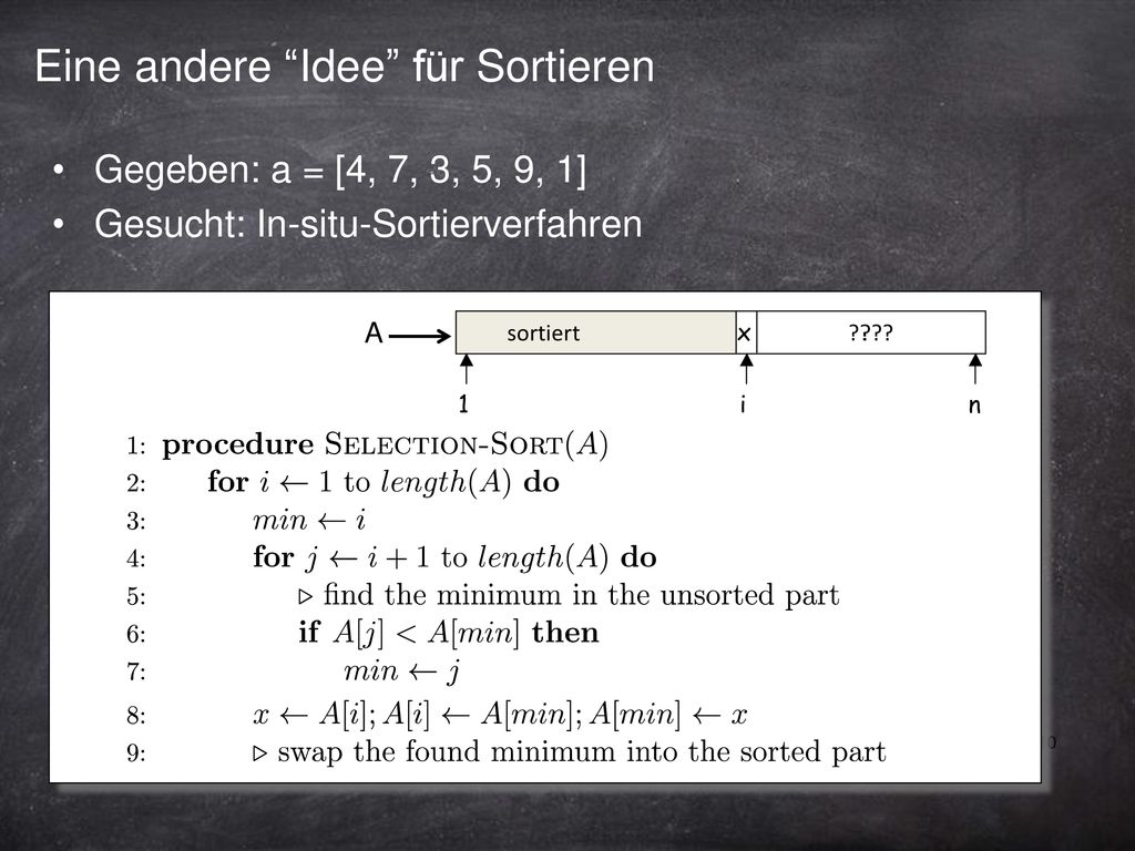 Eine andere Idee für Sortieren