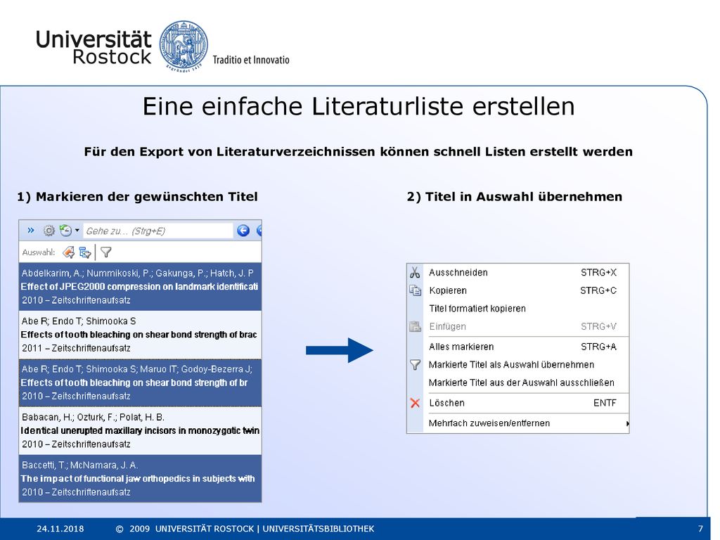 Eine einfache Literaturliste erstellen