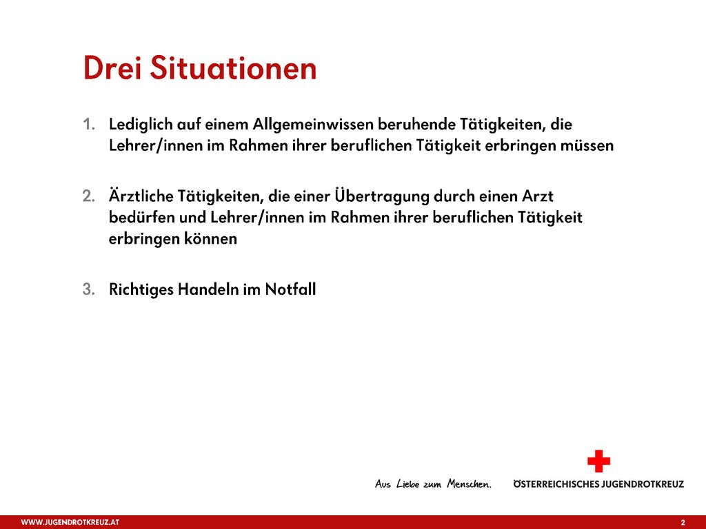 Drei Situationen Lediglich auf einem Allgemeinwissen beruhende Tätigkeiten, die Lehrer/innen im Rahmen ihrer beruflichen Tätigkeit erbringen müssen.
