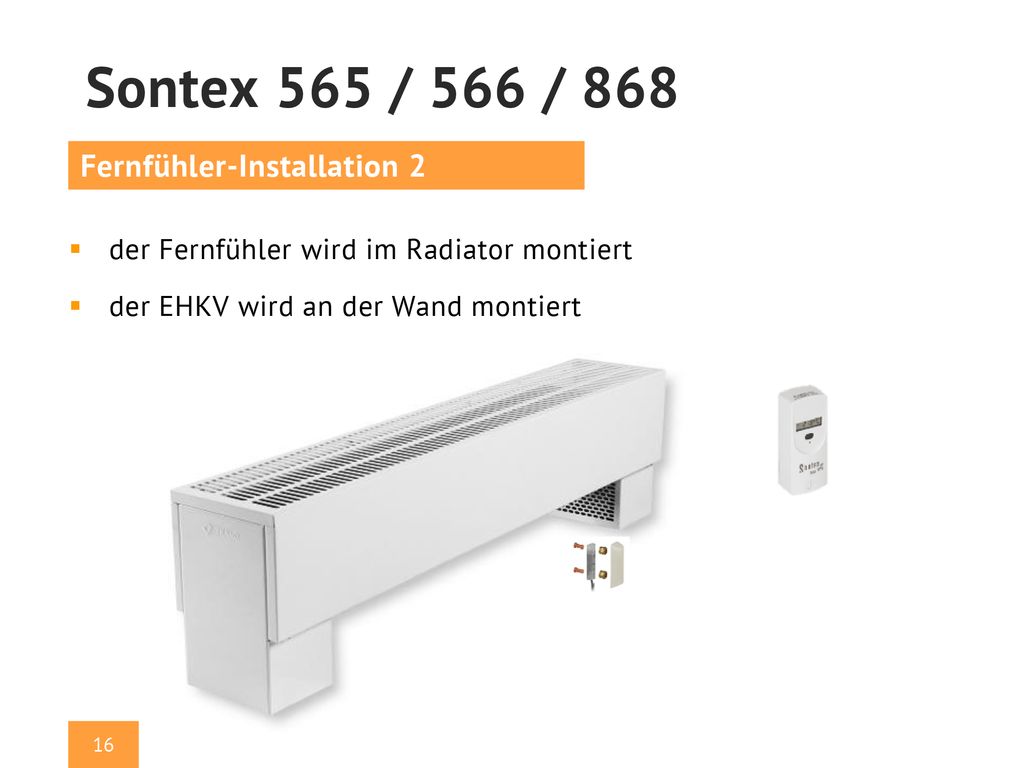 Sontex 565 / 566 / 868 Fernfühler-Installation 2