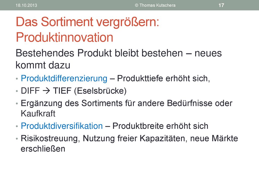 Das Sortiment vergrößern: Produktinnovation