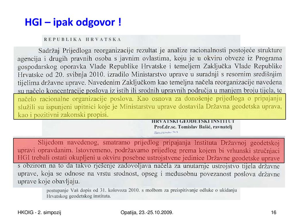 HGI – ipak odgovor ! HKOIG - 2. simpozij Opatija,