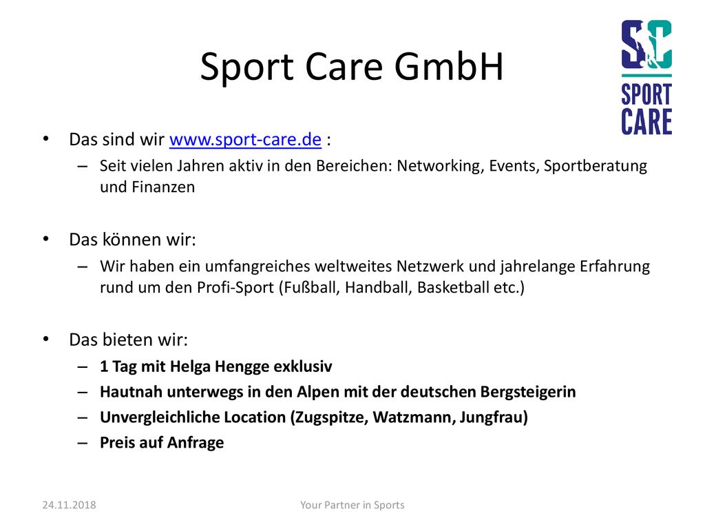 Sport Care GmbH Das sind wir   : Das können wir: