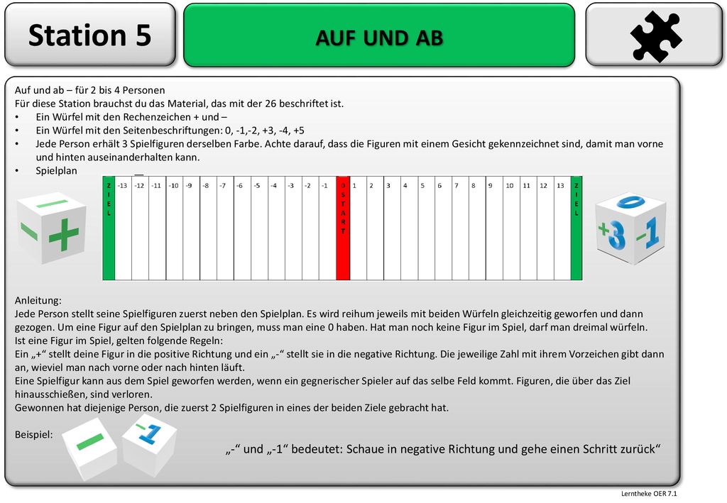 Station 5 auf und ab Auf und ab – für 2 bis 4 Personen