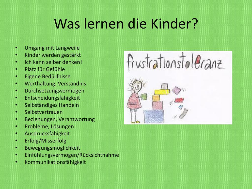 Was lernen die Kinder Umgang mit Langweile Kinder werden gestärkt