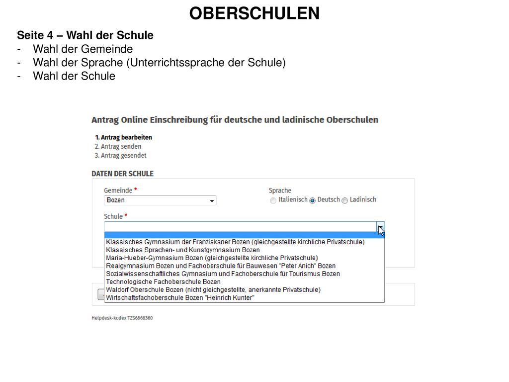 OBERSCHULEN Seite 4 – Wahl der Schule Wahl der Gemeinde