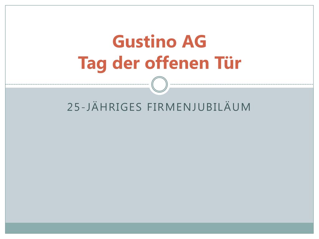 Gustino AG Tag der offenen Tür