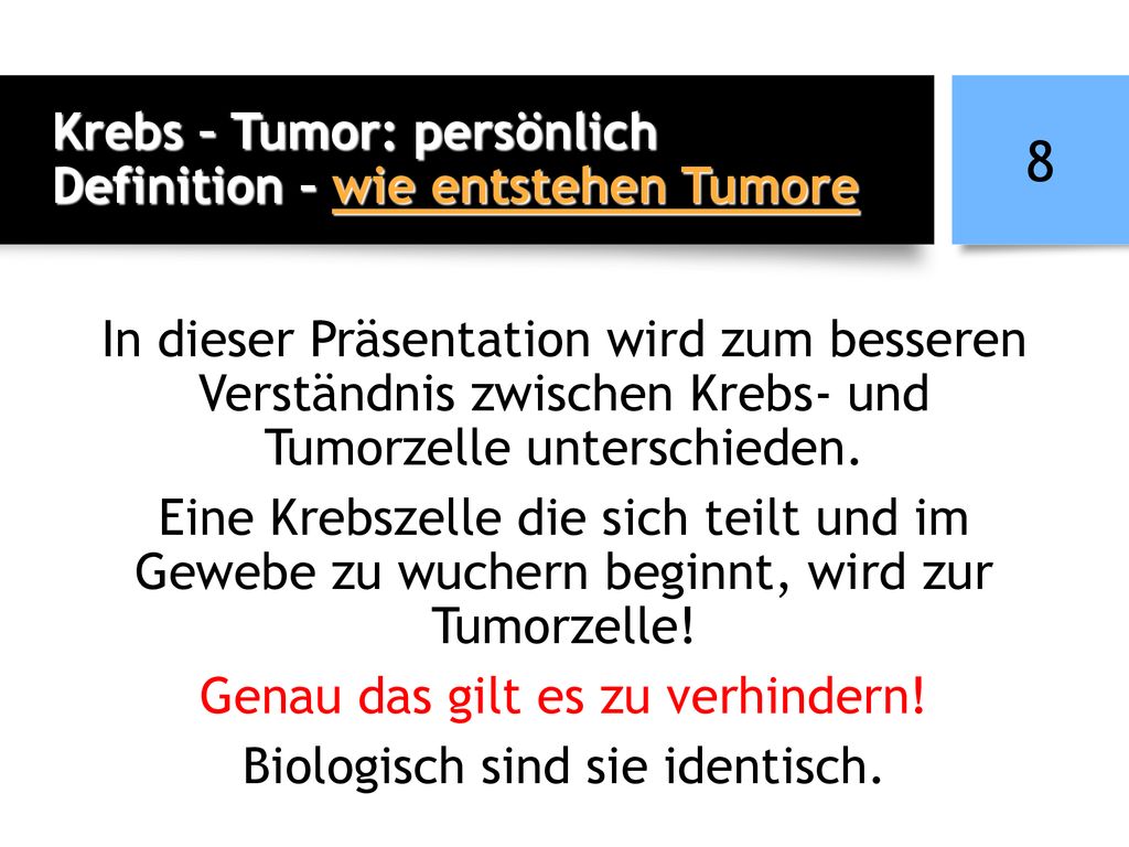 Krebs – Tumor: persönlich Definition – wie entstehen Tumore