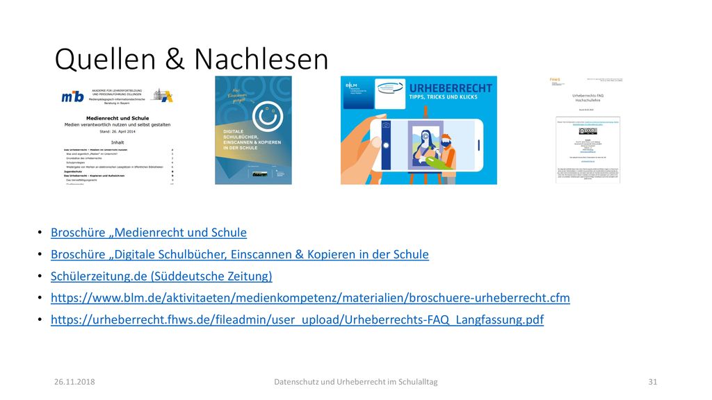 Datenschutz und Urheberrecht im Schulalltag