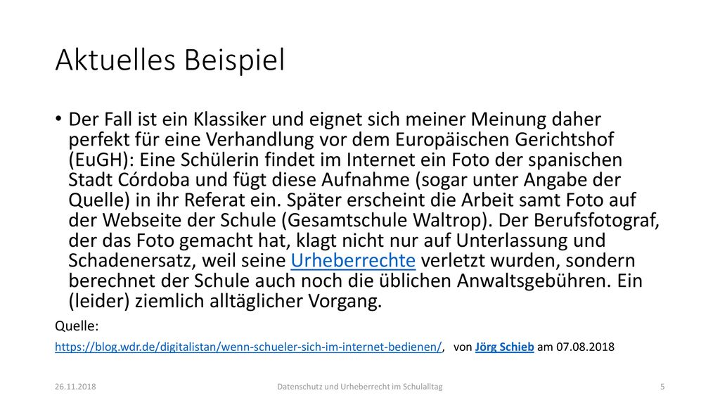 Datenschutz und Urheberrecht im Schulalltag