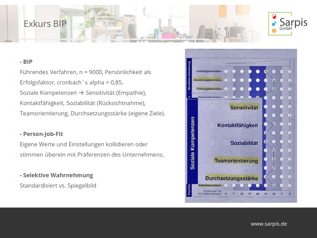 Exkurs BIP - BIP Führendes Verfahren, n = 9000, Persönlichkeit als