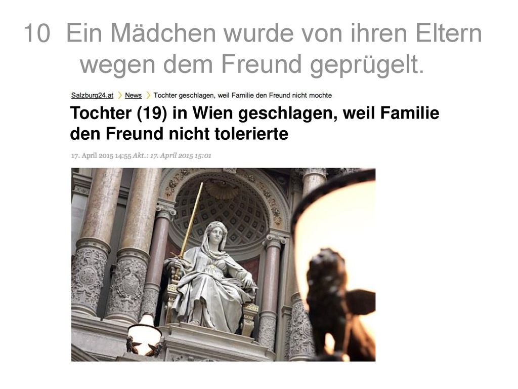 10 Ein Mädchen wurde von ihren Eltern wegen dem Freund geprügelt.