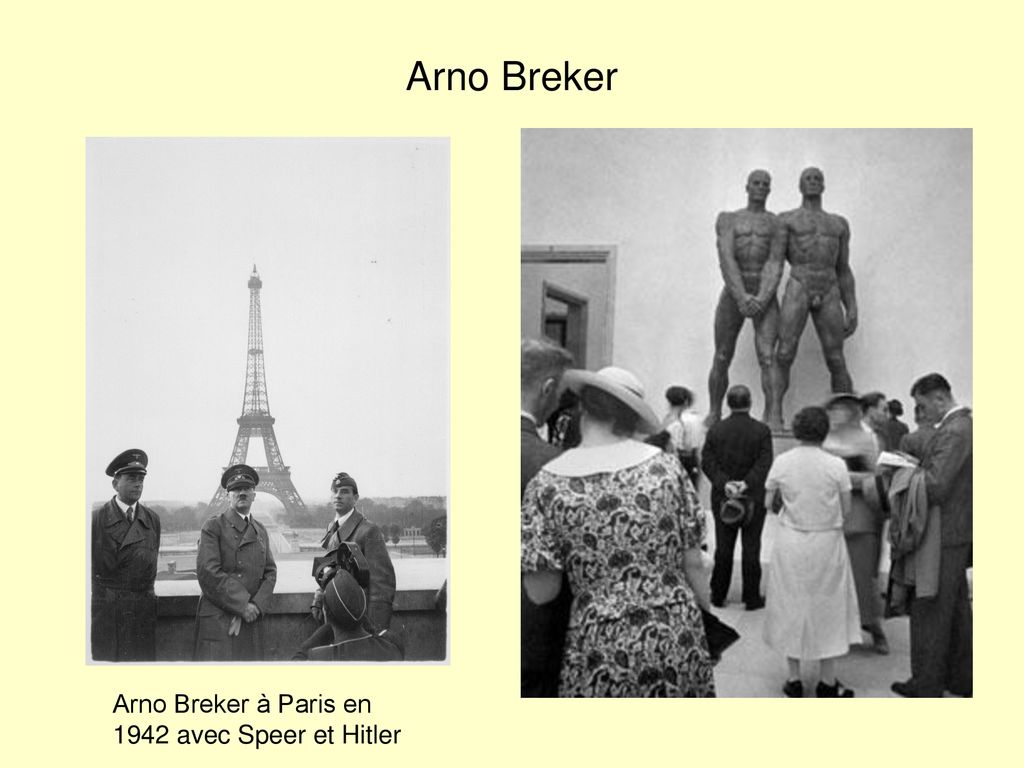 Arno Breker Arno Breker à Paris en 1942 avec Speer et Hitler