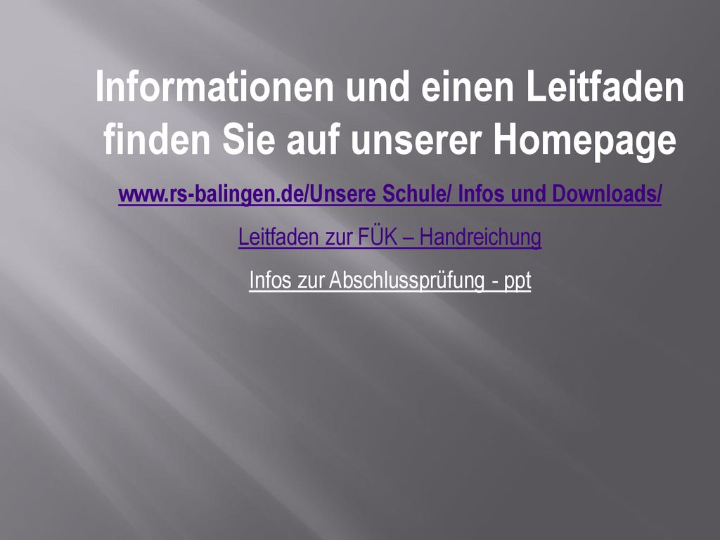 Informationen und einen Leitfaden finden Sie auf unserer Homepage