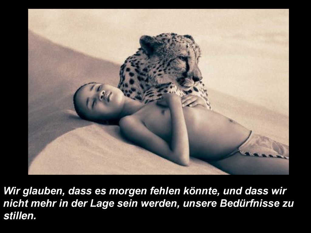 Wir glauben, dass es morgen fehlen könnte, und dass wir nicht mehr in der Lage sein werden, unsere Bedürfnisse zu stillen.