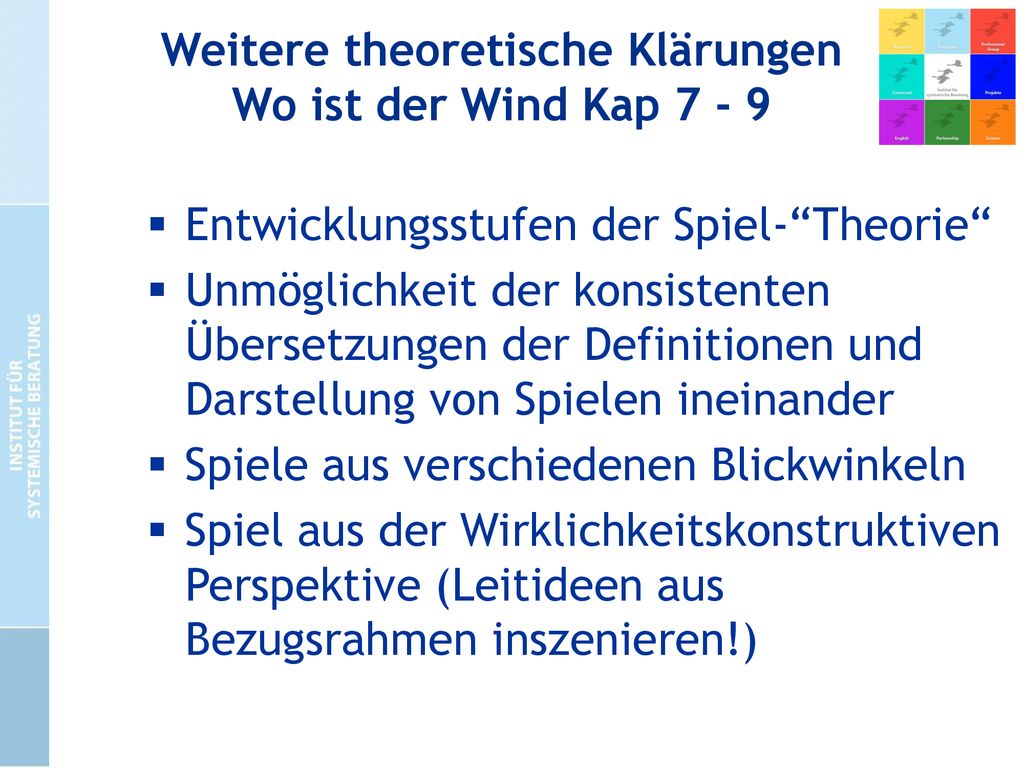 Weitere theoretische Klärungen Wo ist der Wind Kap 7 - 9