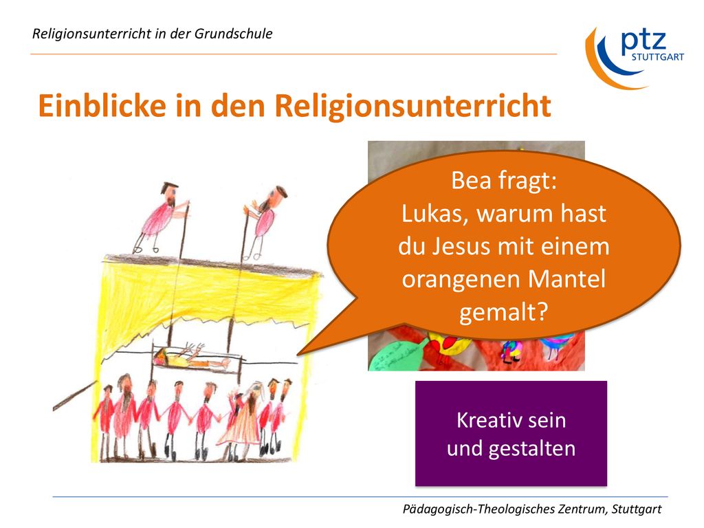 Lukas, warum hast du Jesus mit einem orangenen Mantel gemalt