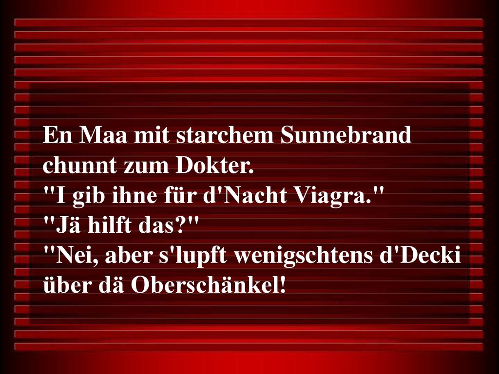 En Maa mit starchem Sunnebrand chunnt zum Dokter.
