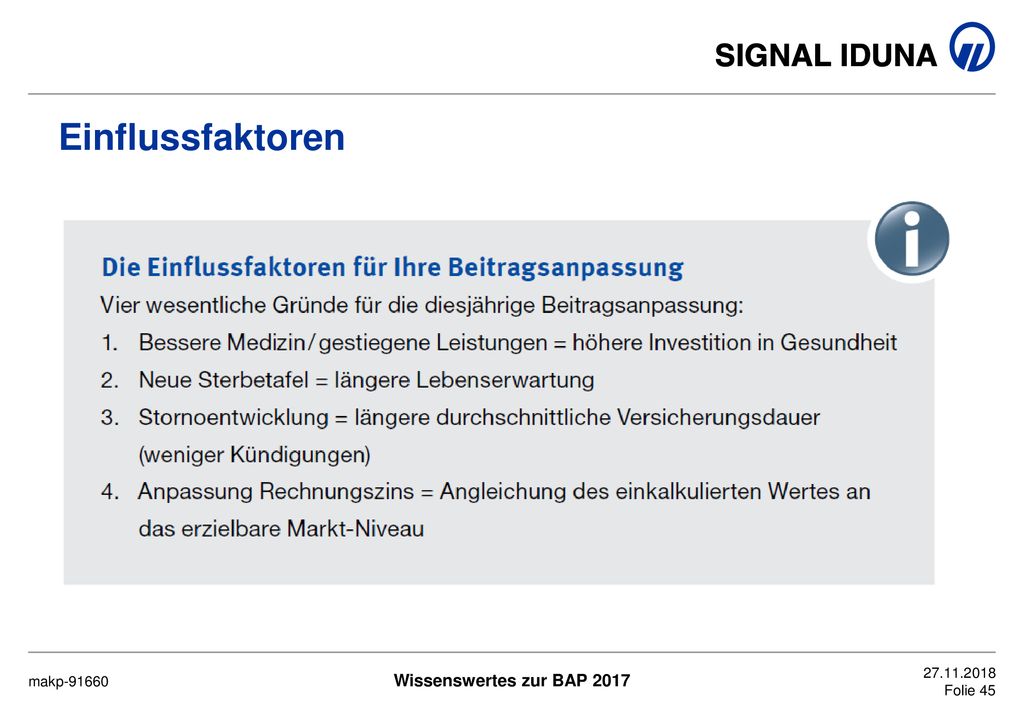 Einflussfaktoren Bei DR ist der 1. Punkt maßgeblich ausschlaggebend für die BAP