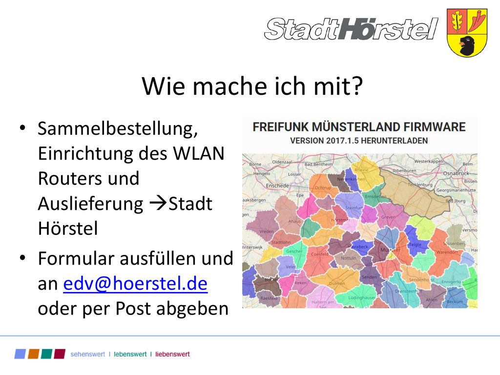 Wie mache ich mit Sammelbestellung, Einrichtung des WLAN Routers und Auslieferung Stadt Hörstel.
