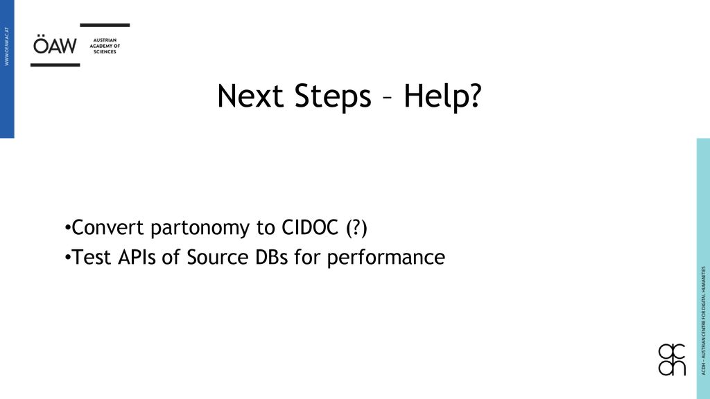 Next Steps – Help Convert partonomy to CIDOC ( )