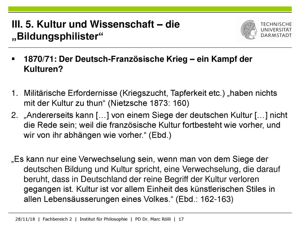 III. 5. Kultur und Wissenschaft – die „Bildungsphilister