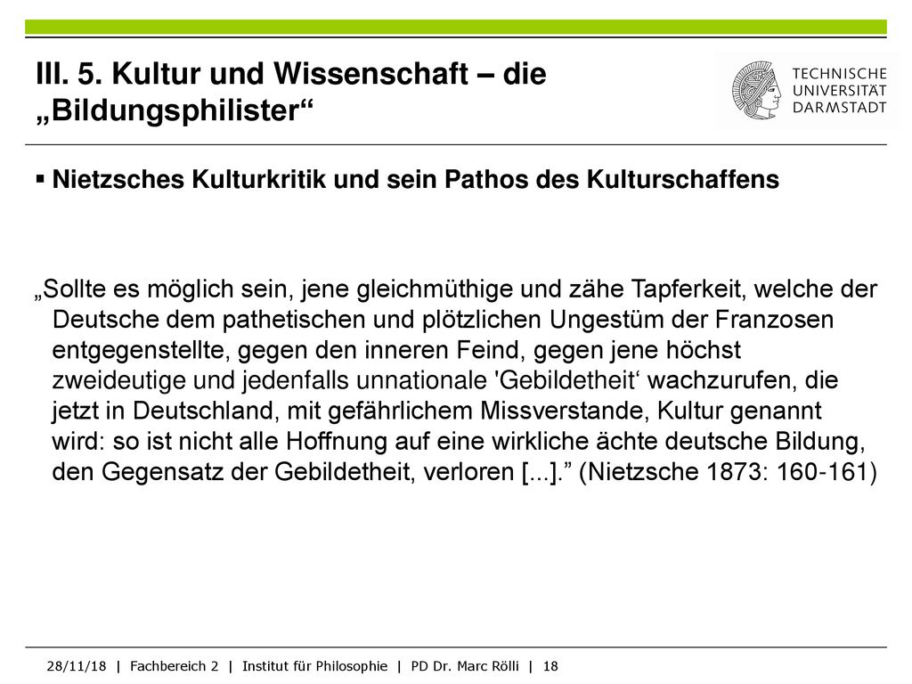 III. 5. Kultur und Wissenschaft – die „Bildungsphilister