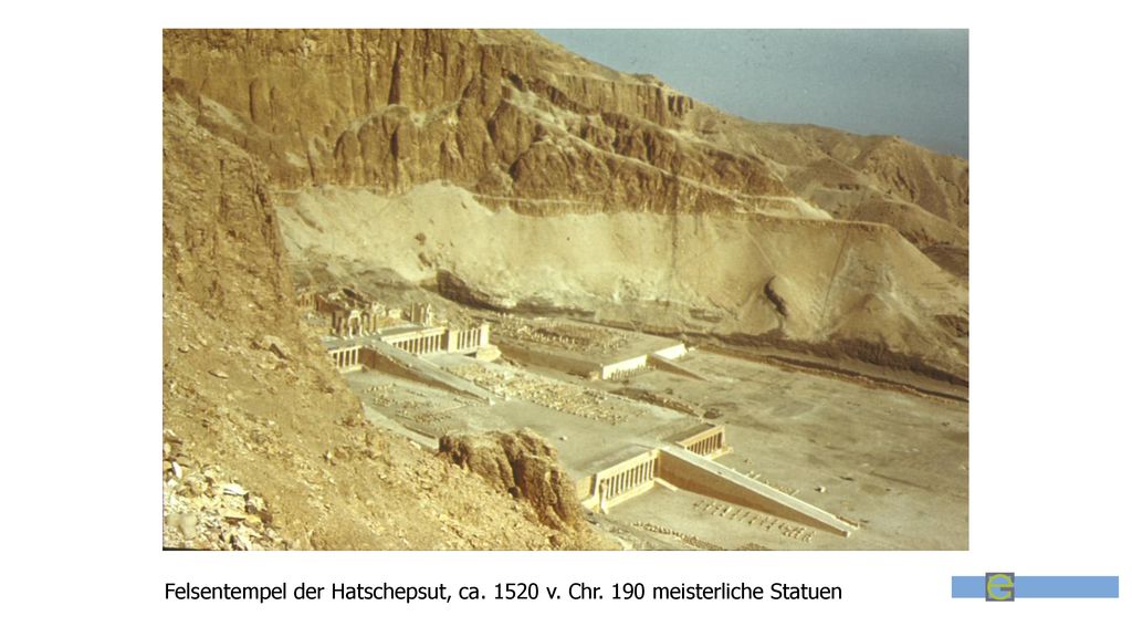 Ägypten v. Chr. Felsentempel der Hatschepsut, ca v. Chr. 190 meisterliche Statuen