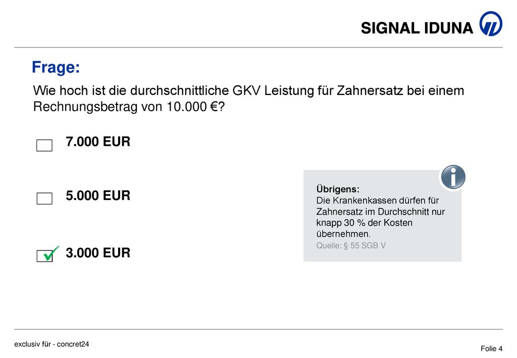 Frage: Wie hoch ist die durchschnittliche GKV Leistung für Zahnersatz bei einem Rechnungsbetrag von €