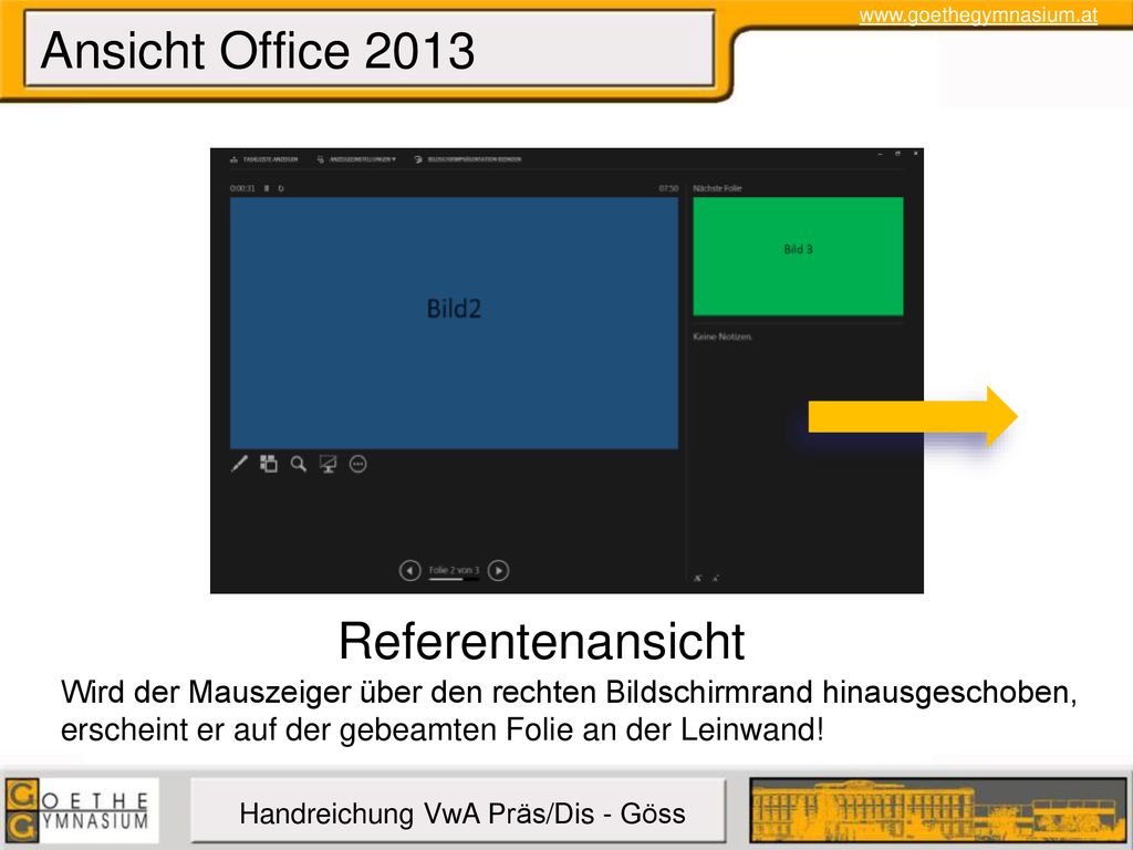 Ansicht Office 2013 Referentenansicht